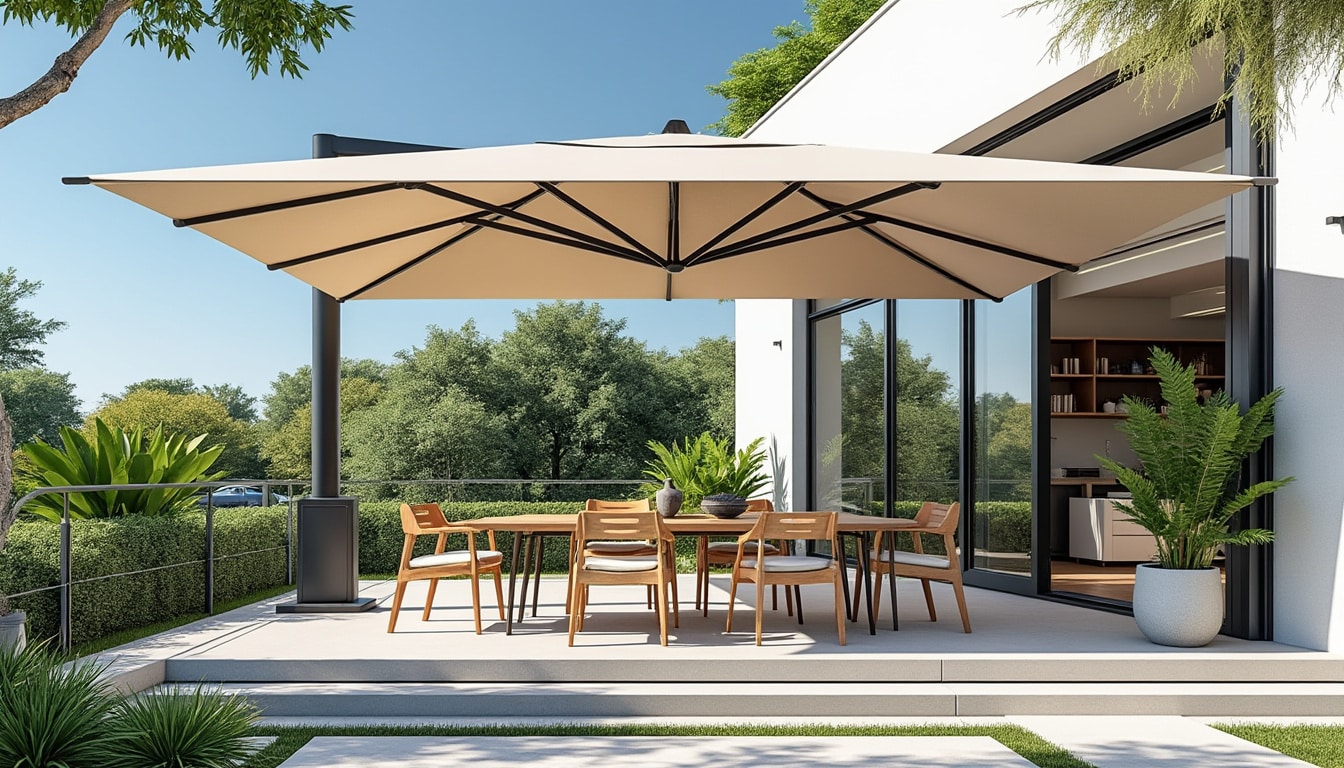 Parasol déporté la foir fouille : surface couverte et autonomie