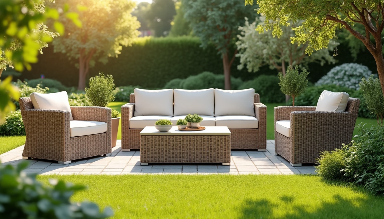 Salon de jardin resine tressee beige : durabilité et entretien