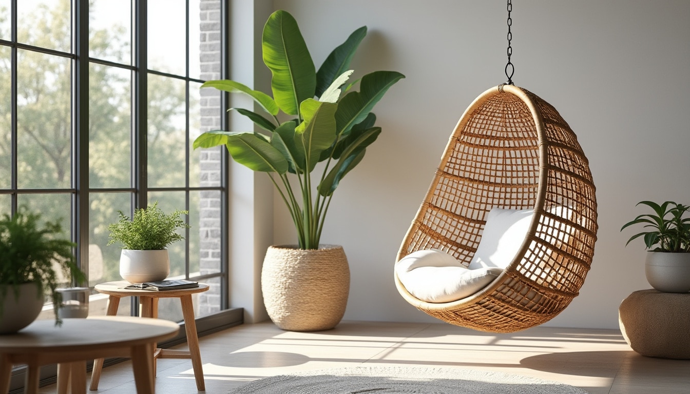 Fauteuil œuf suspendu : d&rsquo;où vient ce classique du design