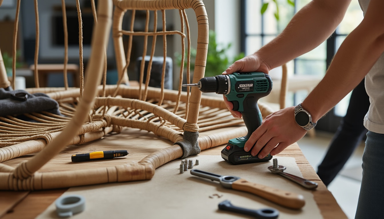 Monter un fauteuil suspendu : le temps et les outils