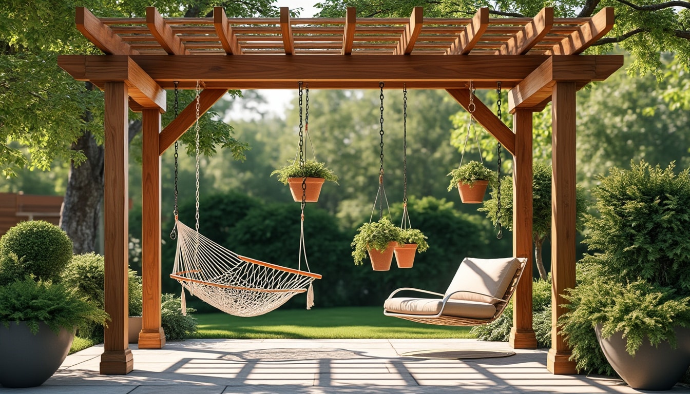 Suspendre sous une pergola : les points de vigilance